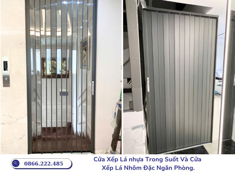 Cửa xếp lá nhựa và cửa xếp lá nhôm