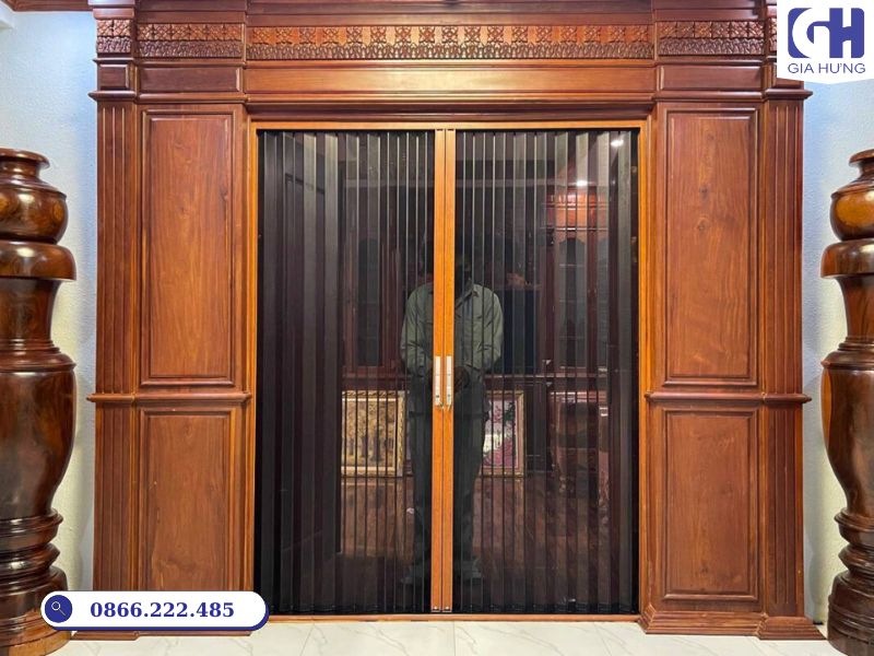 vách xếp lưới nhôm Gia Hưng