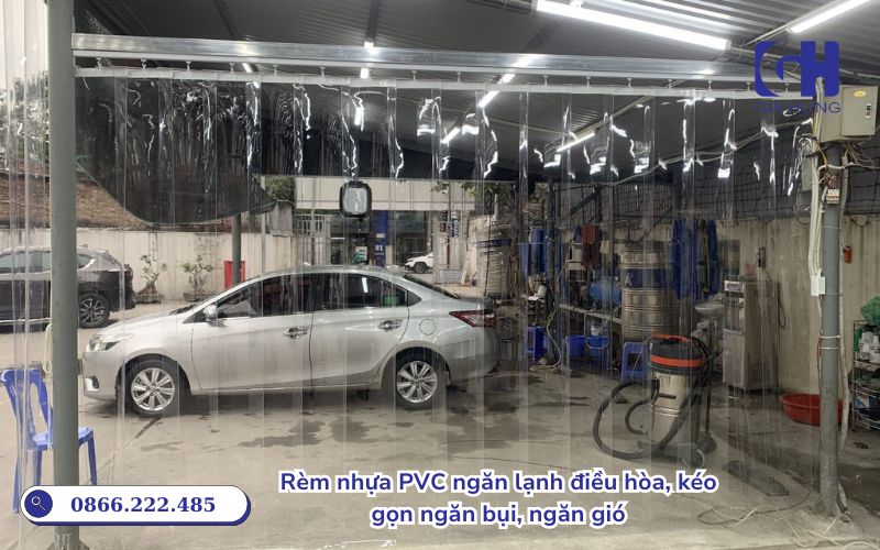 rèm nhựa kéo xếp